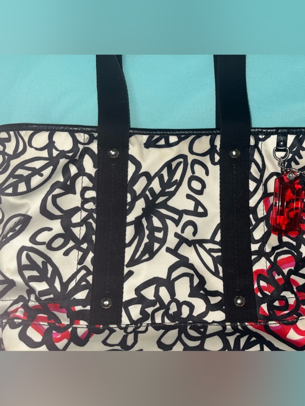 Coach Floral Graffiti Tote Bag - Picture 6 of 11